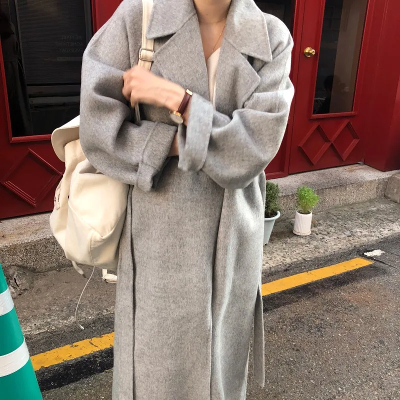 Зима оверсайз длинный плащ пальто женское кашемировое пальто Корейская леди ветровка верхняя одежда Уличная