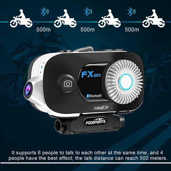 

G5 Pro Motorcycle Bluetooth Helmet Headset 6 Riders Group Intercom With 1080P Video Recorder Camera Voice Command Bluetooth 4.1