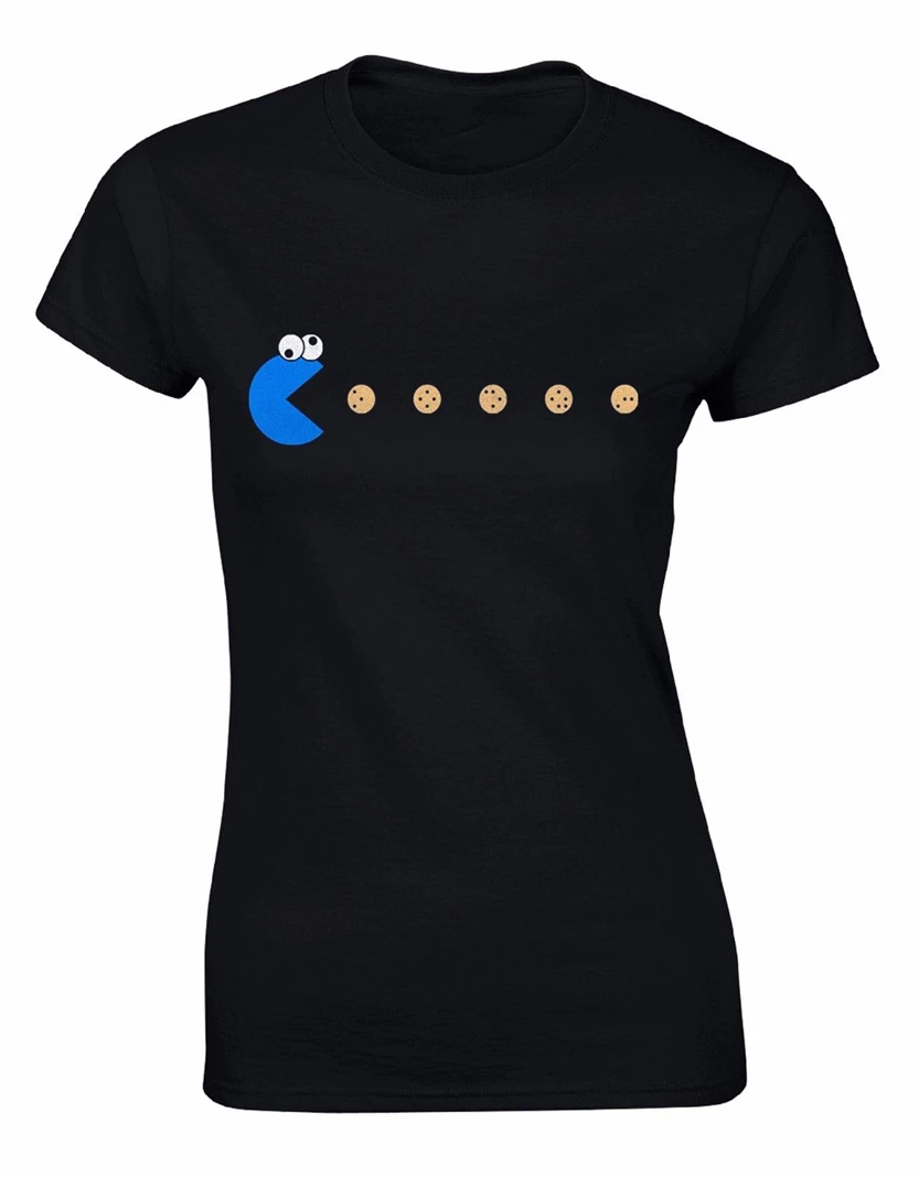 Cookie Monster Sesame Street Me Want Om Nom Woman Cut Tshirt Al77 Custom Special Print Tee Shirt |