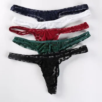 

Men Sexy Underwear G String Thongs Solid Sheer Mesh Transparent Briefs Bikini G-string Thong Tanga Underwear Underpants Shorts
