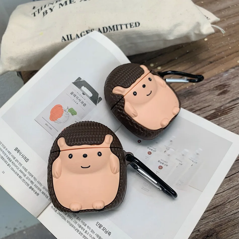 

3D Cute Hedgehog Cartoon Protection Cover For AirPods 2 Case Silicone Bluetooth Wireless Earphone Case For Apple Air Pods 1 Case