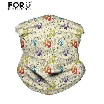 

FORUDESIGNS Magic Headband Elastic Seamless Bandana Scarf UV Resistence Colorful Music Notes Pattern Unisex Scarf Neck Covering