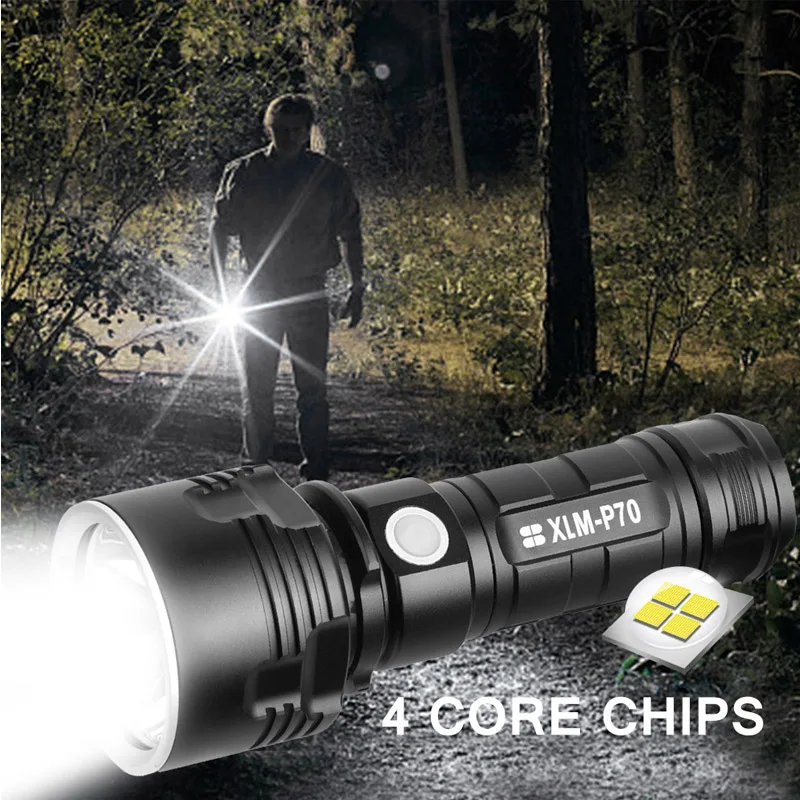 

XHP70 Super Powerful LED Flashlight L2 spotlight Torch USB Rechargeable torch light outdoor Waterproof Lamp Ultra Bright Lantern