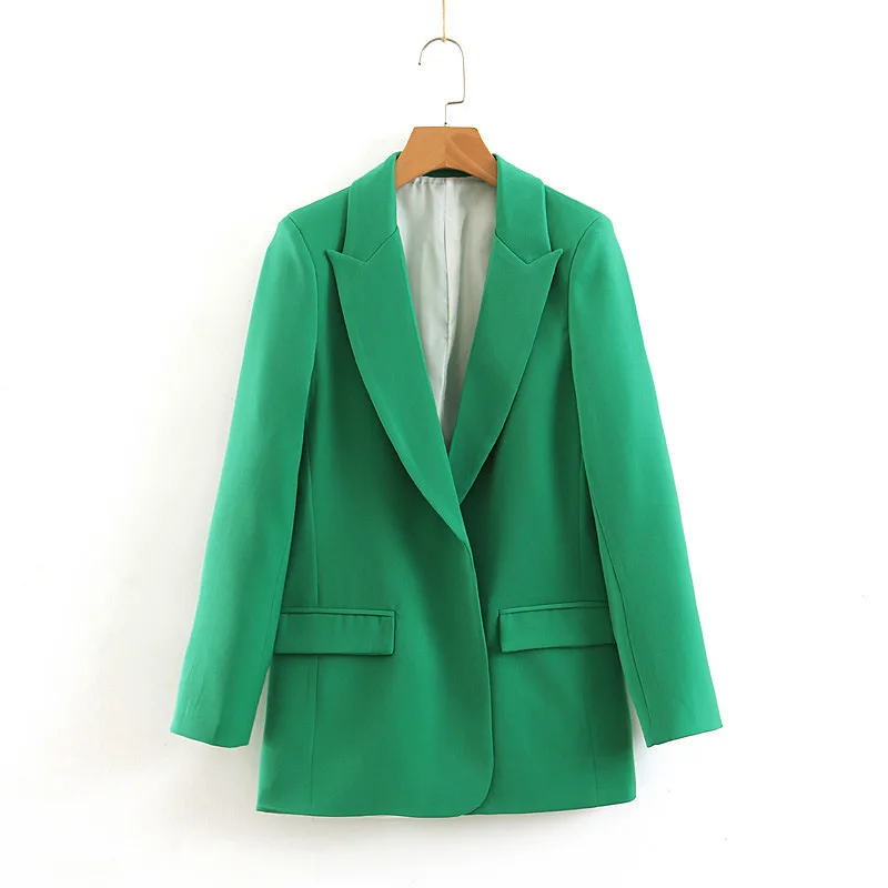 

2019 Autumn New Style Double Pocket Simple Generous Casual Solid Color Suit Jacket
