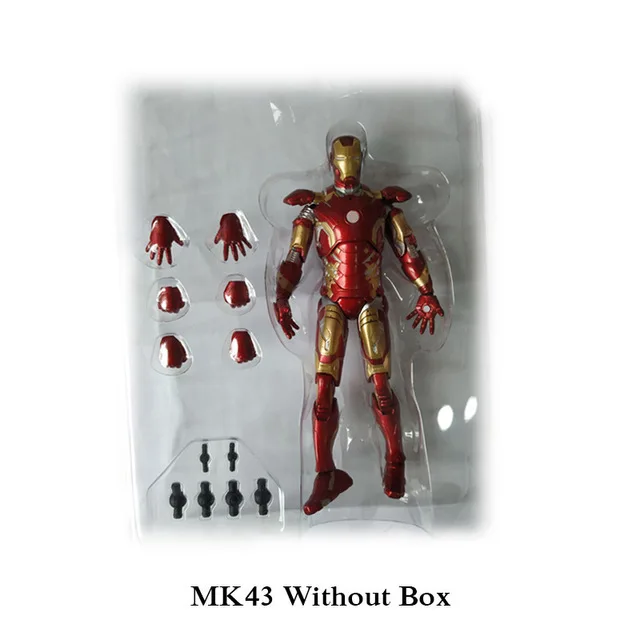 Новая популярная фигурка Мстителей IronMan модель 18-20 см MK42 MK43 кукла Железный человек ПВХ acgn фигурка игрушка Brinquedos аниме детская игра - Цвет: MK43 No Box