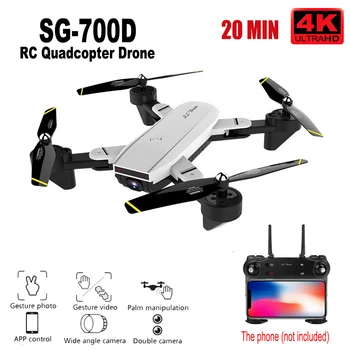 

RC Quadcopter Mini Drone Camera HD 4K WiFi FPV LED light One Key Return Kids Toys RC Quadcopters Drone Kit SG700D Dropshipping