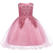 Элегантное детское платье с цветочным узором для девочек на свадьбу нарядное бальное платье принцессы без рукавов с кружевом и фатиновой юбкой, размеры от 3 до 10 лет