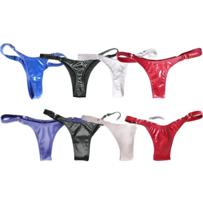 

S-XXXL Plus Size Low Waist Narrow Crotch Tanga High Quality PVC Latex Leather Tangas Women Hot Sexy Thongs And G Strings Panties