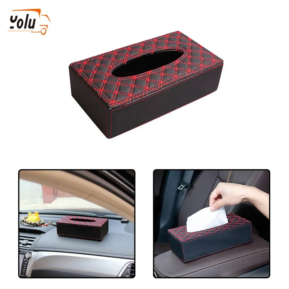 YOLU Car Block Type Leather Tissue Boxes for Audi Ford BMW Benz Cadillac Land Rover Auto Interior Decoration Accessorie | Автомобили и