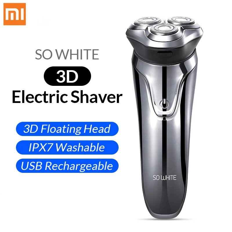 

Xiaomi Mijia SO WHITE USB Electric Shaver 3 Head Flex Razor Men Washable Wireless 3D Smart Control Dual Blade Beard Trimmer