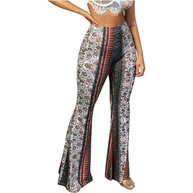 Women Pants Baggy Flared Pants Boho 