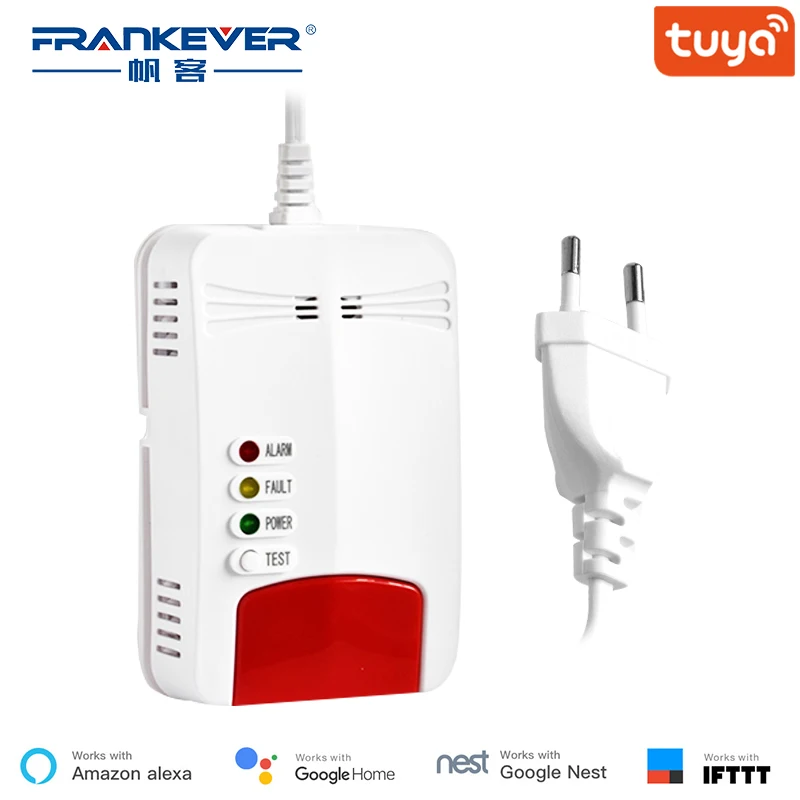 

FrankEver Wifi Gas Sensor Gas Leak Detector Alarm Smart Home Remote Security Works with Alexa Google Home IFTTT