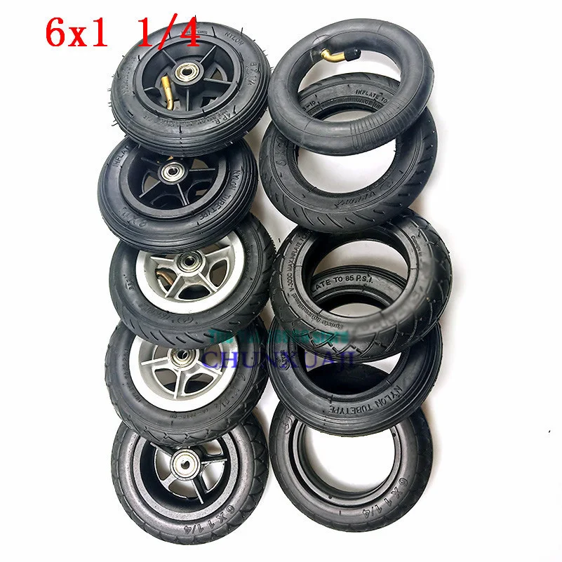 Scooter Wheel Tyre Inner Tube 6x1 1/4 solid or Pneumatic wheel tyre fits many gas electric scooters and e-Bike 6 inch tire inner tube 6x1.25 solid wheel tyres