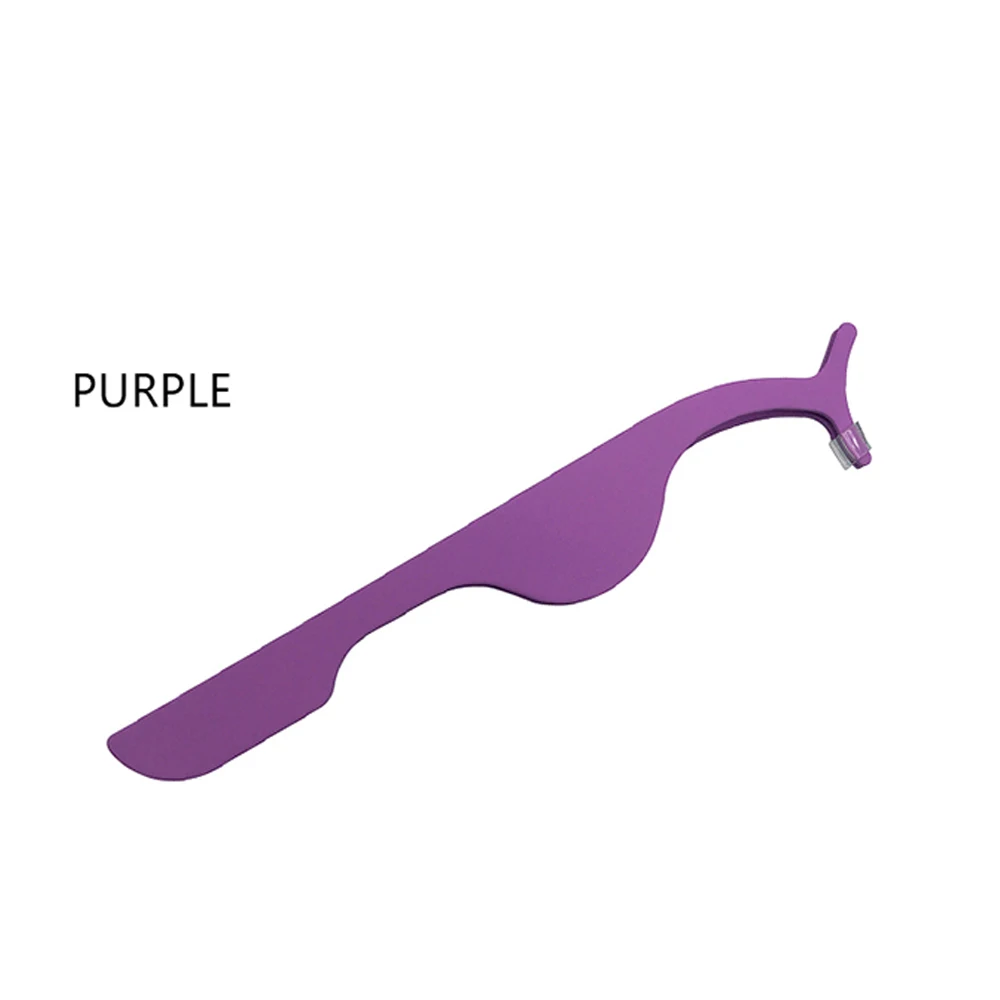 purple Пинцеты для накладных ресниц Поддельные ресницы Аппликатор для ресниц Щипцы для завивки и наращивания ресниц кусачки Вспомогательный зажим для макияжа щипцы инструменты - Цвет: purple