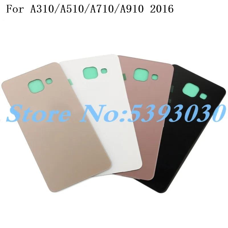 Чехол на заднюю панель для samsung A3 A310 A5 A510 A7 A710 A9 A910 крышка на заднюю дверь батареи стеклянная крышка с клейким логотипом