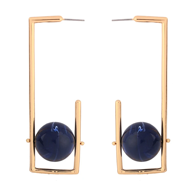 

Gold Filled Hollow Square Faux Pearls Earrings For Women Minimalist Geometric Jewelry Fashion Elegant Large Metal Office