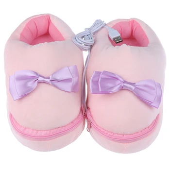 

new 2020 Practical Safe And Reliable Plush USB Foot Warmer Shoes Soft Electric Heating Slipper Cute Rabbits Gift For Girls