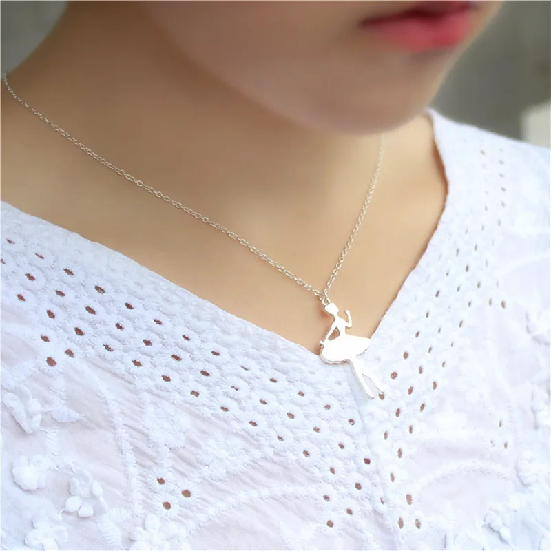 

Korean Version Of Sweet Fashion Paris Dancer Dancing Girl Little Skirt Pendant Necklace, As A Gift To Friends