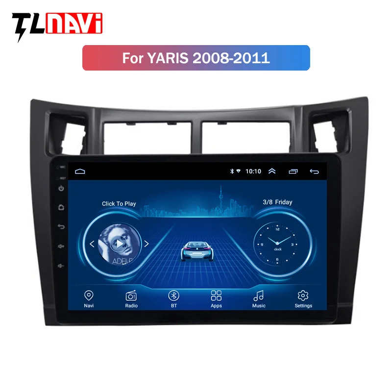 Clearance 9 inch Android 8.1 IPS 2.5D Touchscreen Radio for toyota yaris 2008-2011 with Bluetooth USB WIFI support SWC 0