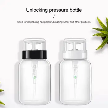 

200ml Empty Plastic Nail Polish Remover Alcohol Liquid containers Press Pumping Dispenser Bottle for Nail Art UV Gel Cleaner