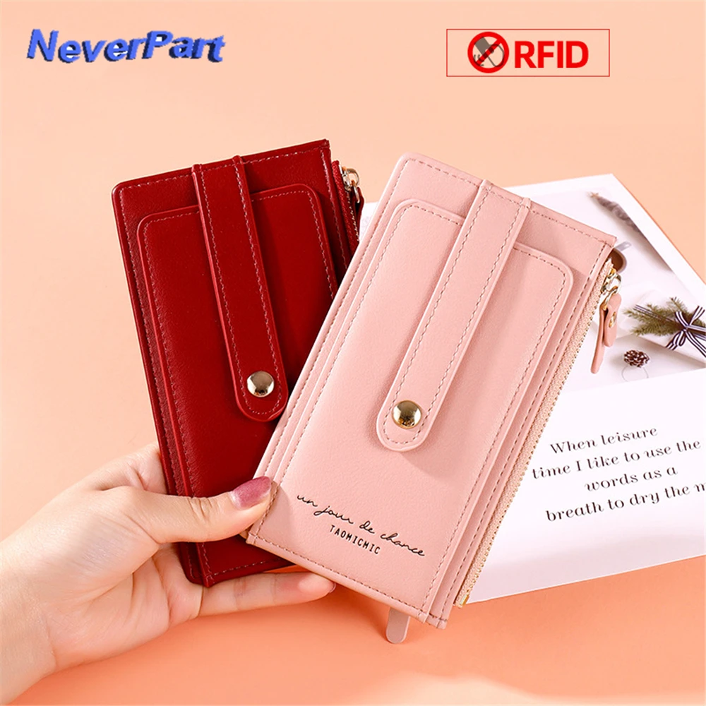 Кошельки из искусственной кожи NFC Rfid, сумки для монет, браслет, Женский кошелек на молнии, держатель для карт, кошельки, женские кошельки, сумка для денег, черный цвет
