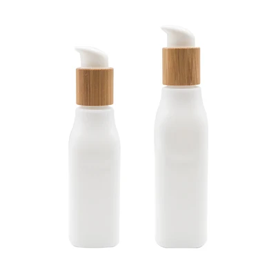 

Bamboo lotion cap cbd cream 40ml 100ml 4oz glass Opal White Porcelain Glass Pump Spray Bottle Packing Cosmetic Jars Containers