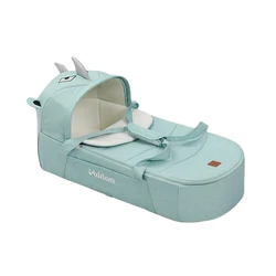 Lit de nouveau né pour bébé, Installation sans outil, lit de voyage, jouet intégré, berceau à flûte avec ceinture de siège fixe, couffin de matelas 3D en Polyester 