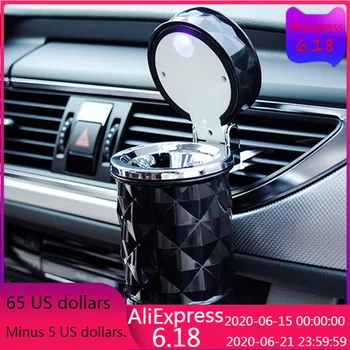 

LEDTENGJIE Portable LED Light Car Ashtray Universal Cigarette Cylinder Holder Car Styling Mini Car Interior Supplies