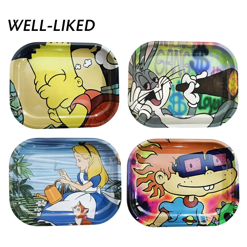 Cartoon Rabbit Rolling Tray 18*14 CM Smoking Accessories Tobacco Papers Herb Grinder Small Storage Plate | Дом и сад