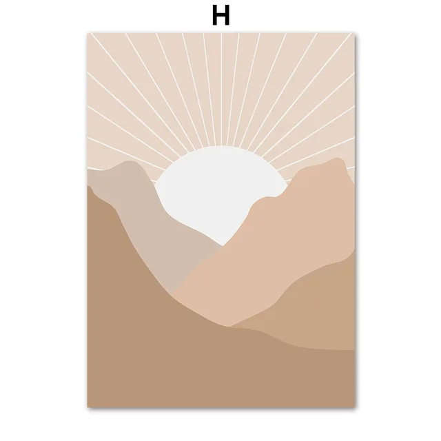 Nordic Posters And Prints Abstract Naked Girl Sunrise Palm Leaf Wall Art Canvas Painting Wall Pictures For Living Room Decor H