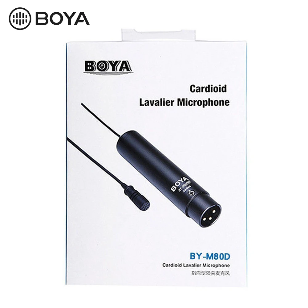 BOYA BY-M8OD Professional Omni-directional XLR Output Clip-On Lapel Condenser Microphone for Camcorder Audio Recorder Video Mic