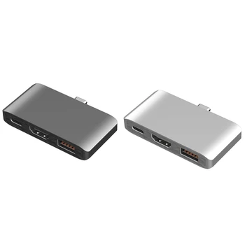 

USB C Hub to HDMI 4K Dex Mode for Samsung Galaxy S8/S9 Nintend with PD USB 3.0 Hub Thunderbolt USB-C Dock for Pro(gray)