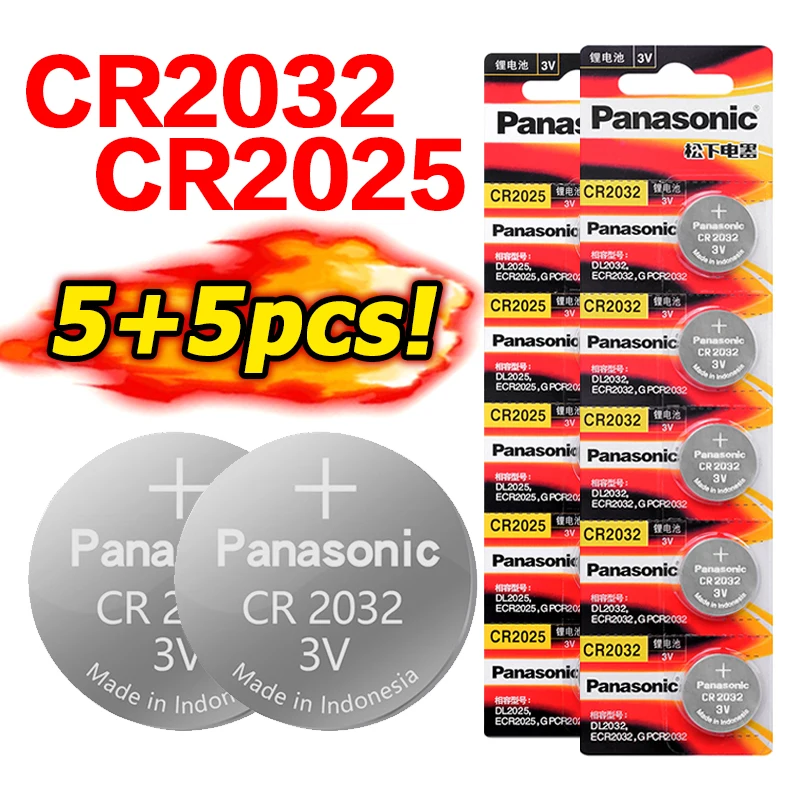 PANASONIC 10 шт. 3 в CR2025 LM2025 BR2025 CR2032 ECR2032 кнопочная литий-ионная батарея для основной