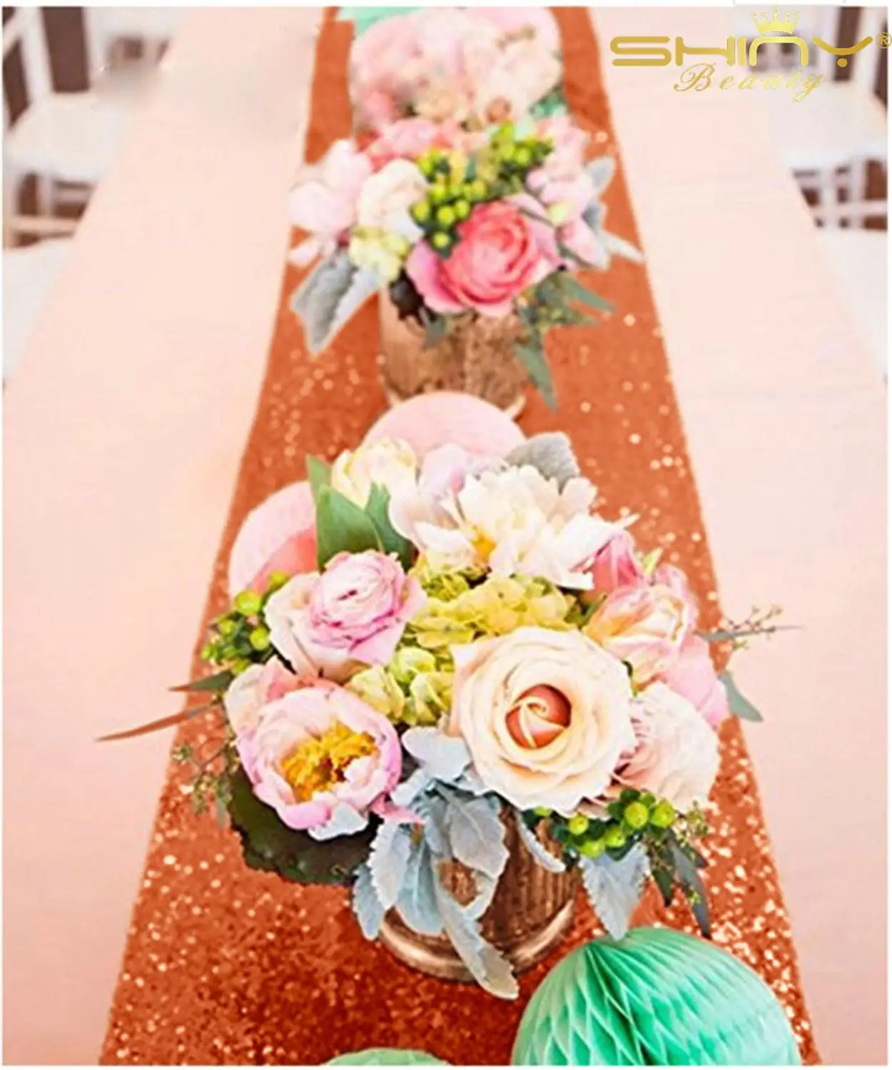 WeddingTable Runner 12x90 дюймов Оранжевый Элегантный стол Runners блесток скатерть для обеденного стола год decoration-M1206
