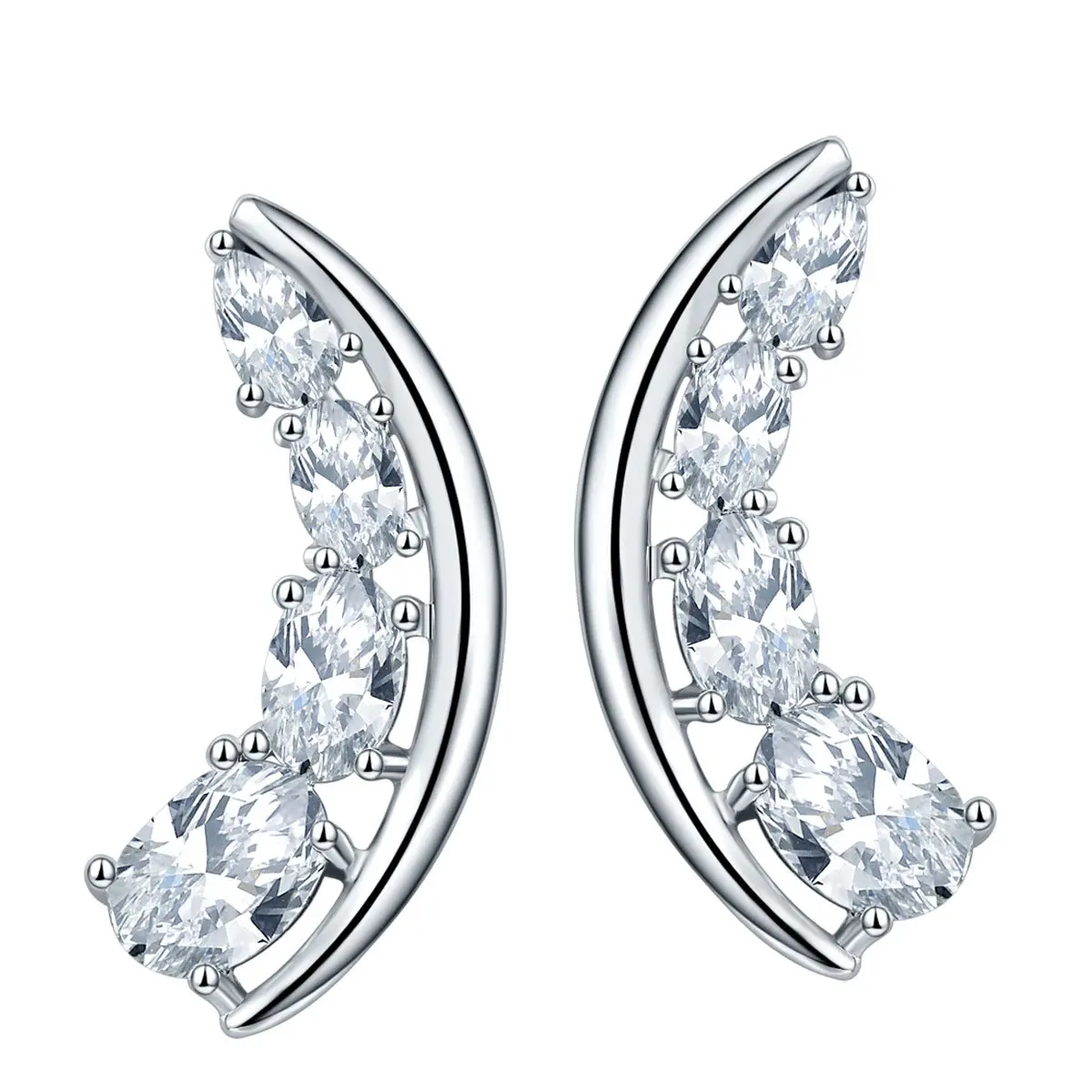 

KERASTASE Accessories Green Copper Electroplated Clip-on AAA Zircon Earring Hot Models Supply of Goods Women's