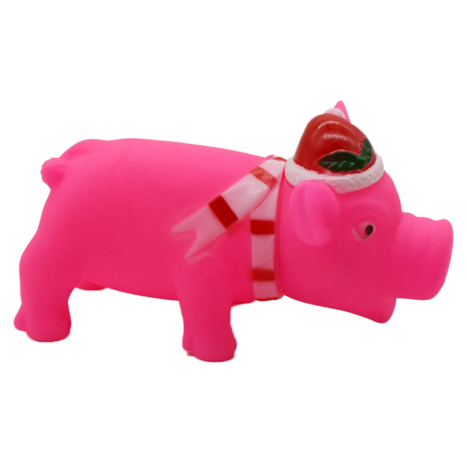 Behogar Милая мультяшная Рождественская резиновая свинка Squeaky Toy Puppy Dog игрушки-Жвачки для детей питомцы собаки на день рождения рождественские подарки - Цвет: Pink