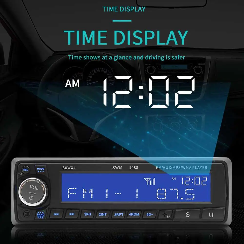 12 В Bluetooth USB/SD/AUX mp3-плеер радио Автомобильный Электронный стерео аудио одиночный FM Handsfree музыкальный автомобильный CD-плеер