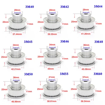 

1PCS 3M 40 Teeth To 70 Teeth Synchronous Wheel Process Bore Aluminum Alloy Timing Belt Pulley Width 11mm