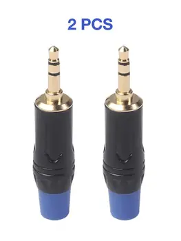 

2PCS Gold-plated Stereo Audio Cable DIY Welding Plug Audio Jack 3.5mm Zinc Alloy Die-casting Shell For Earphone & Car AUX Cable