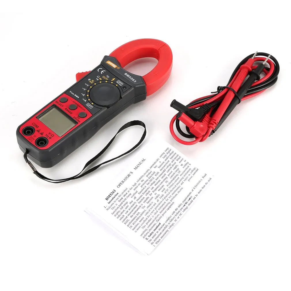 

Digital Clamp Meter Multimeter True RMS Auto Range AC/DC Volt Amp Ohm Capacitance Frequency Diode NCV Tester Buzzer 3999 Counts