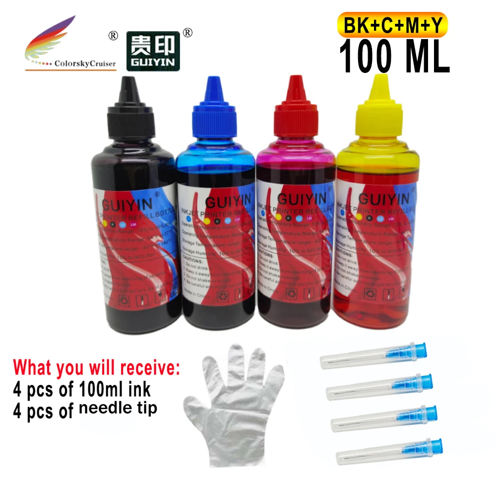 Refill Ink for Epson ICBK61 ICC65 ICM65 ICY65 PX-673F PX-1200 PX-1600F  PX-1700F BKCMY 100ml each