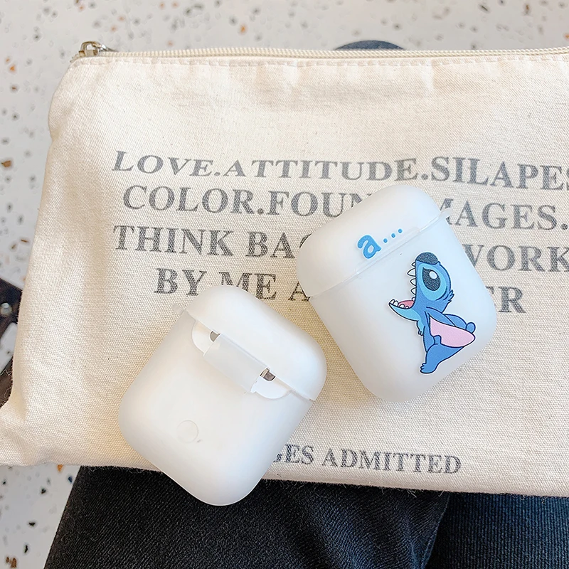 Cartoon Stitch Pet elf Soft silicon Wireless Earphone Charging Cover bag for Apple AirPods 1 2 Bluetooth Box Headset case coque