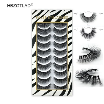 

NEW 10 Pairs 3D Mink Eyelashes Natural Volume Lashes False Eyelashes Makeup Eyelashes Extension Cruel-free Mink Lashes Cils