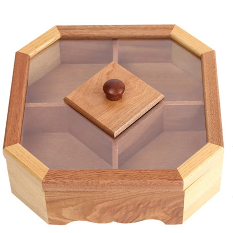 

Wooden Box Candy Box with Lid Dried Fruit Snacks Desktop Box Solid Wood Sugar Wedding Gift Box Storage Box Home Restaurant Hotel