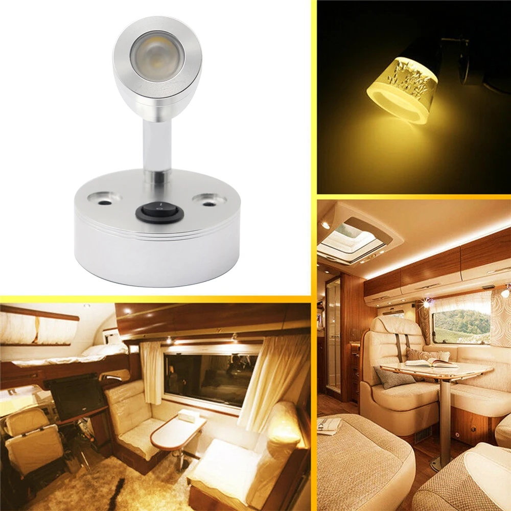 Для каюты круизного корабля яхты RV 12V Светодиодный светильник на 360 ° вращающийся RV светодиодный светильник для чтения прикроватная лампа для лодки СВЕТОДИОДНЫЙ светильник аксессуары для автомобиля