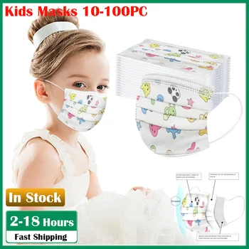 

Kids Children's masques Mask Personal Health Care Disposable Safety Air Fog Face Mask Industrial 3Ply Ear Loop 10-100PC Mask