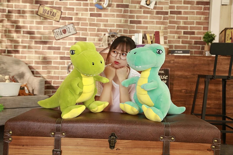 Тираннозавр Рекс Динозавр плюшевые игрушки Hug Дино Plushie зеленый/синий дети мультфильм Животные динозавр симулятор динозавра для мальчиков 45/55/70 90 см