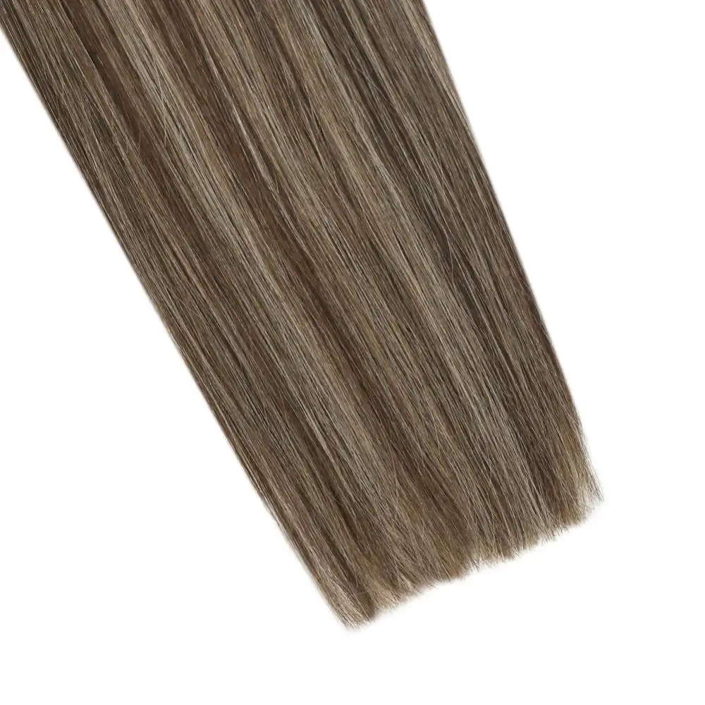 Ugeat Tape in Real Hair Extensions Balayage Ombre Real Human Hair 12-24inch Machine Remy Seamless Invisible Glue in Extensions