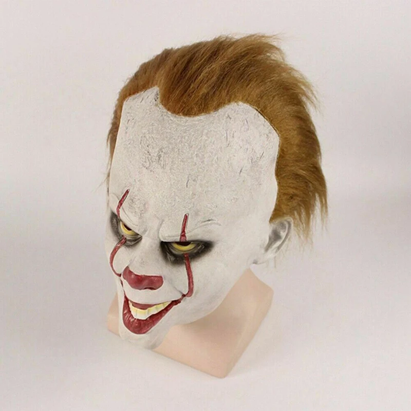 Adult Pennywise IT Clown Deluxe Latex Over Head Halloween Scary Horror