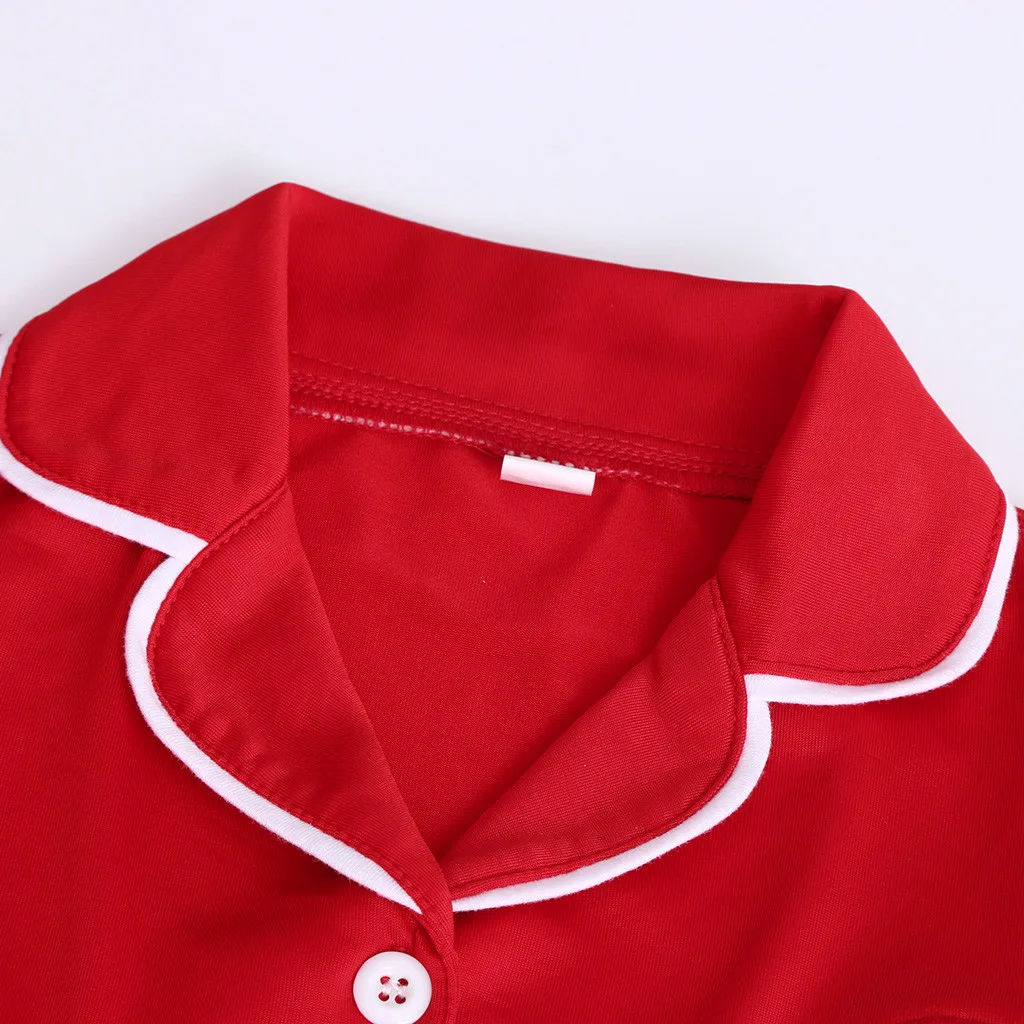 Toddler Baby Kids Girls Boys Pyjamas Clothes Long Sleeved Christmas Santa Tops Solid Color Pants Pajamas Infant Sleepwear Set#g4